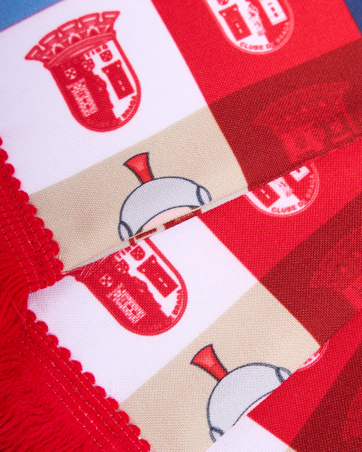 Small Scarf SC Braga Sublimated Brácaro Squares Red and White