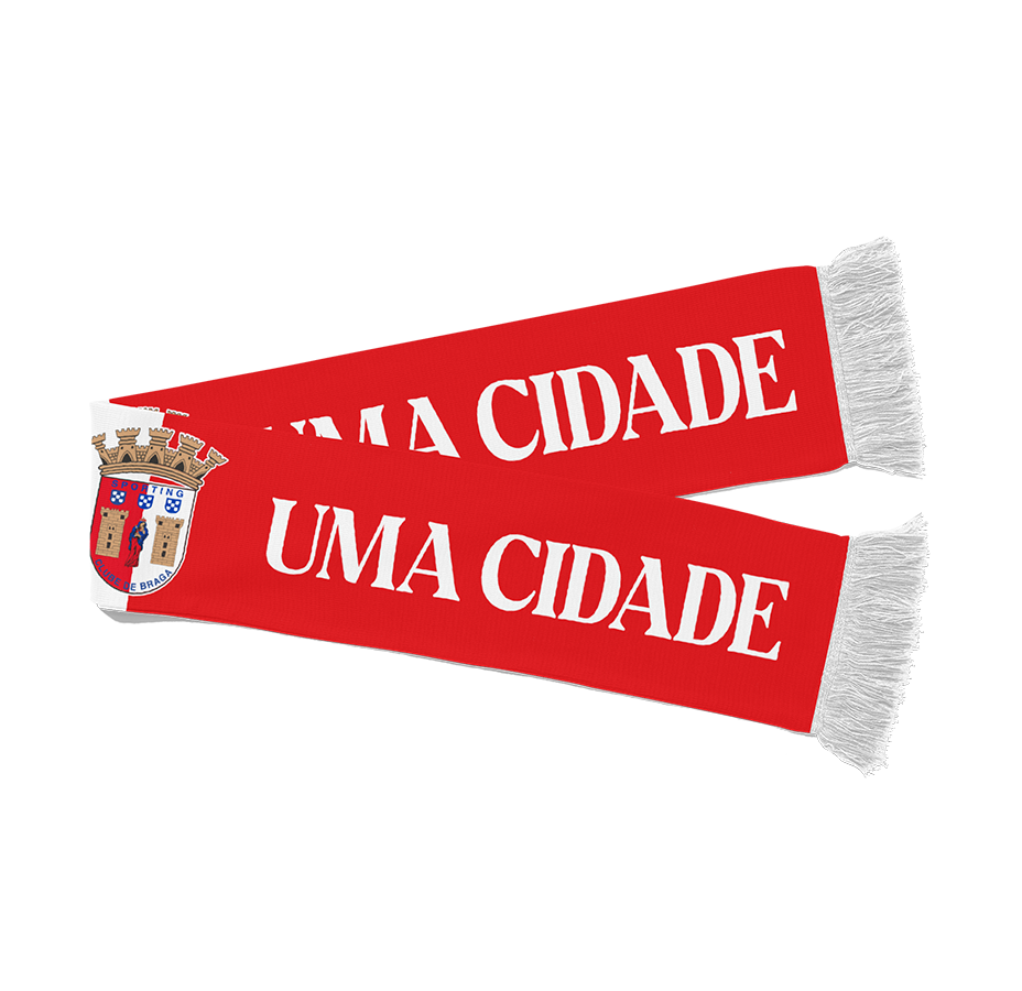 Scarf SC Braga Um Clube Uma Cidade Red and White
