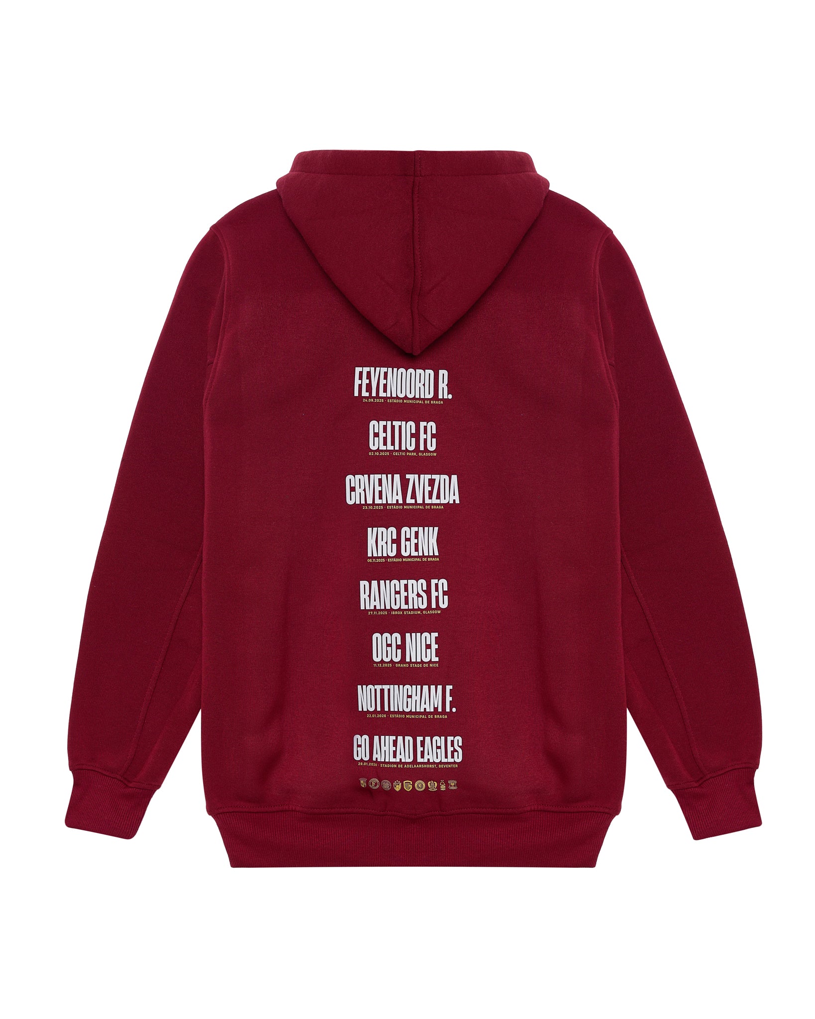 Hoodie SC Braga Liga Europa 25/26 Adulto Bordô