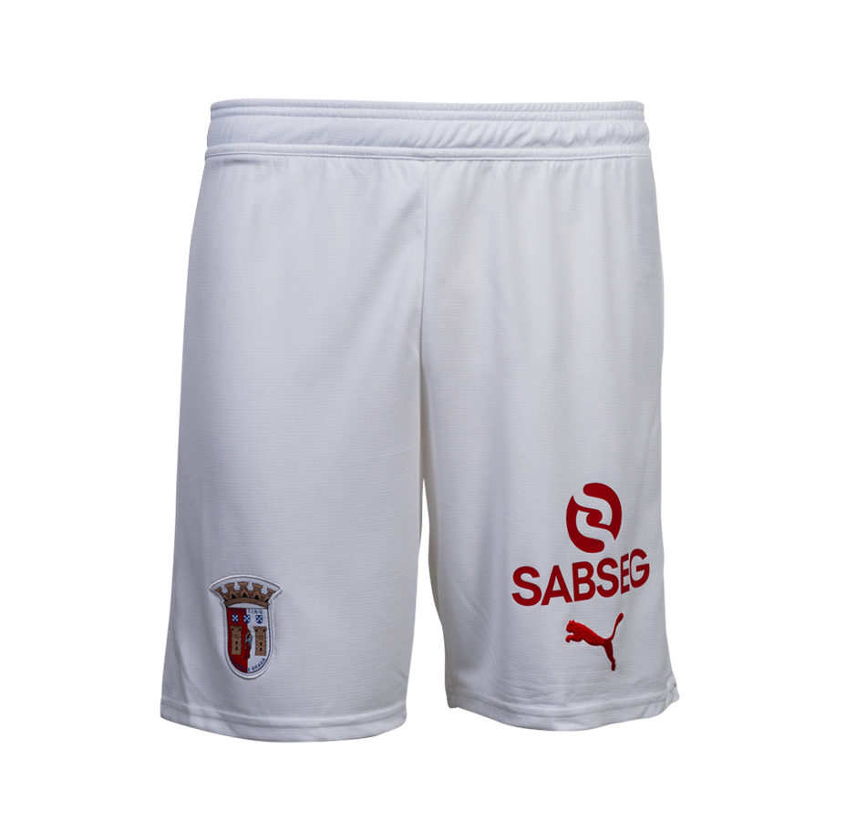 Calções Oficial SC Braga Terceiro 25/26 Adulto Branco
