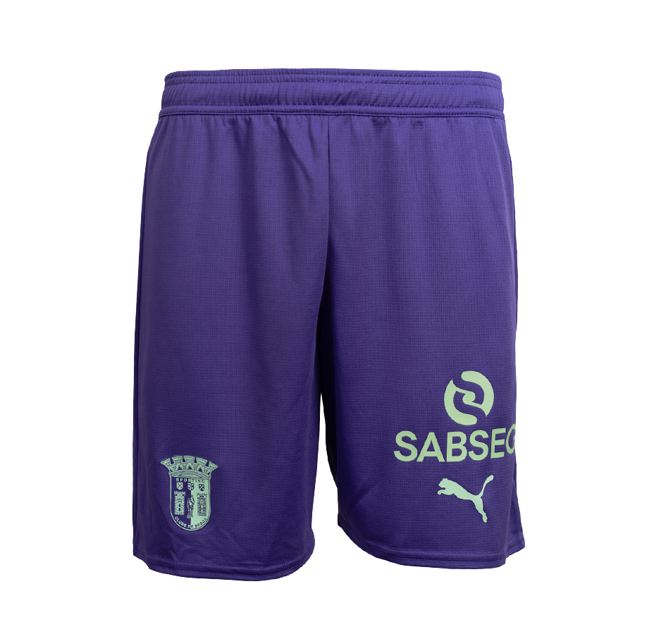 Calções Oficial SC Braga Alternativo 25/26 Adulto Roxo