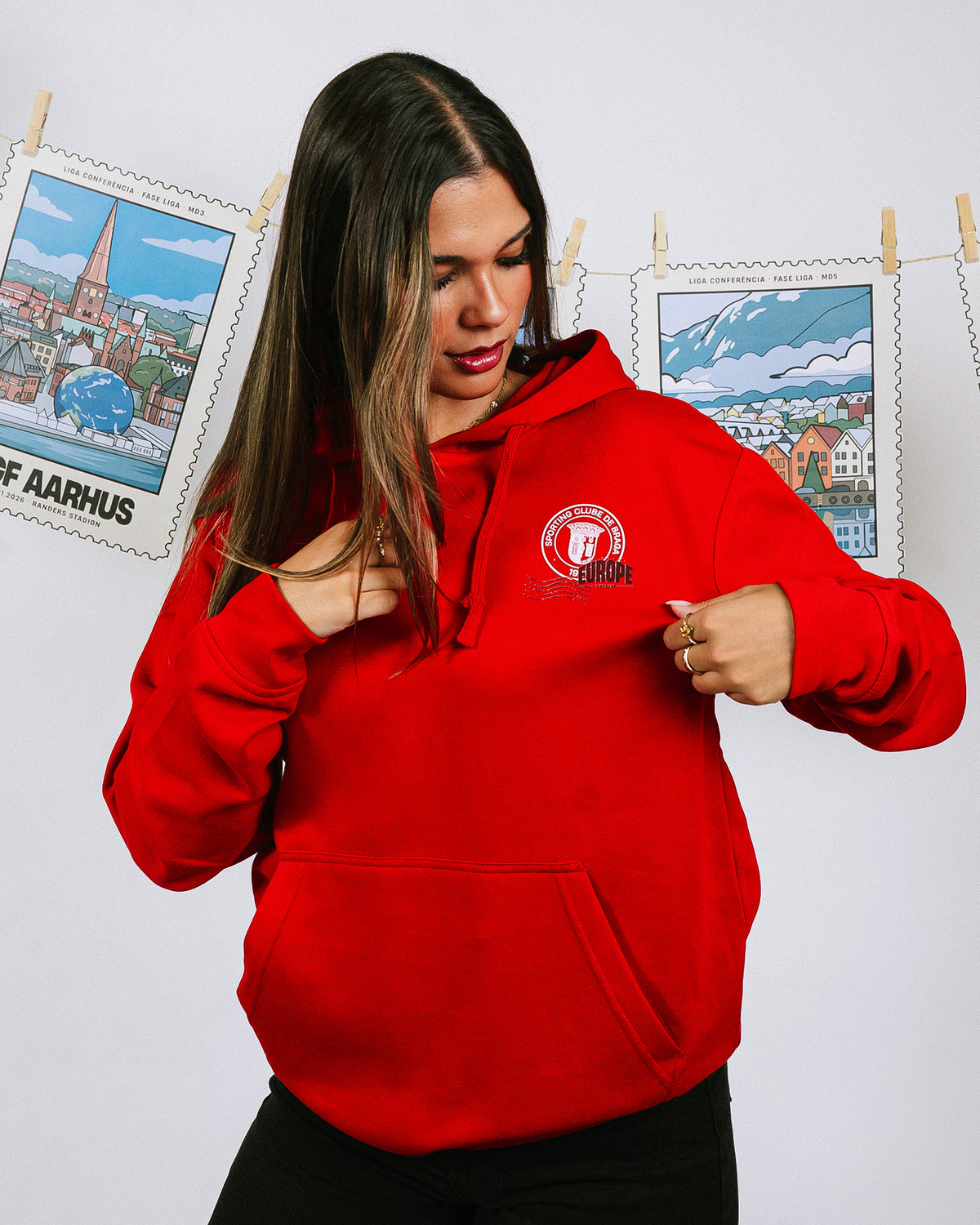 Hoodie SC Braga Europe Tour Vermelha