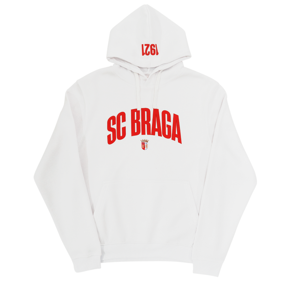 Hoodie SC Braga Adulto Branco