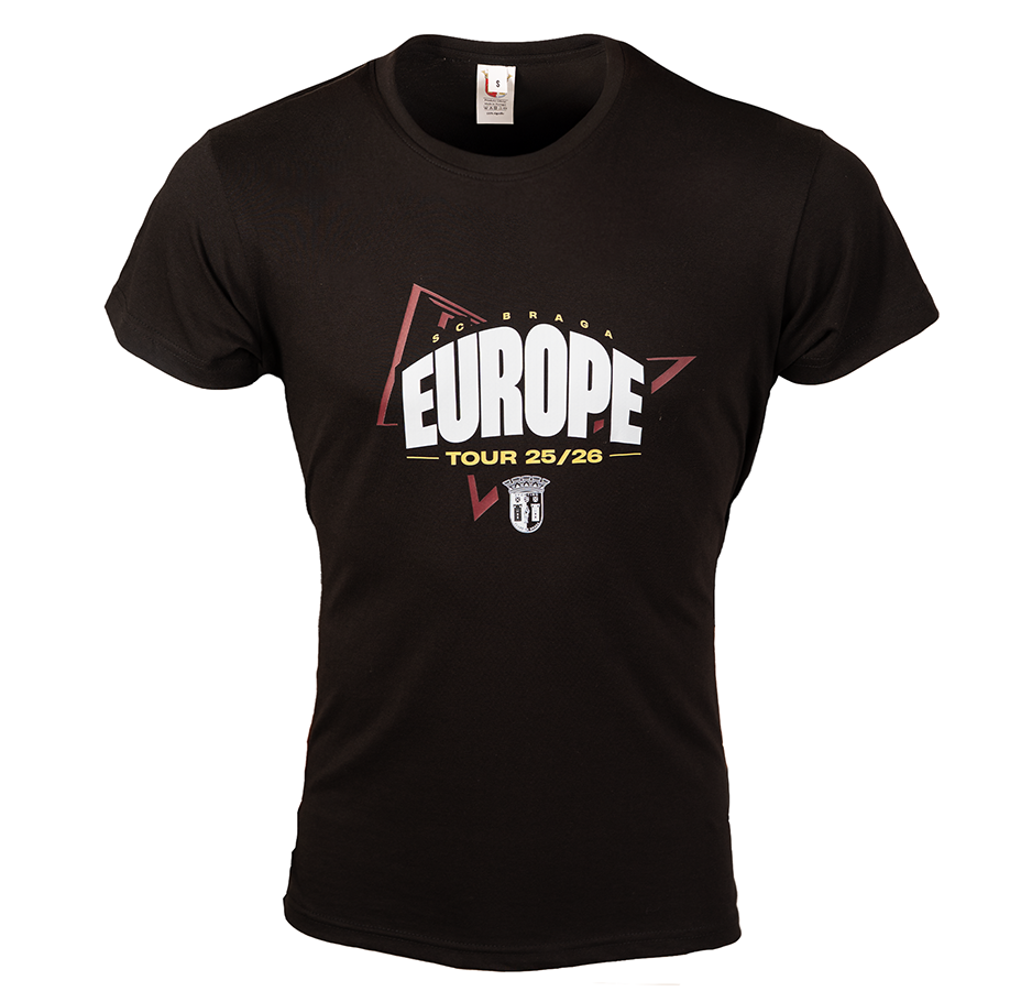 SC Braga Europa League 25/26 Adult Black T-shirt